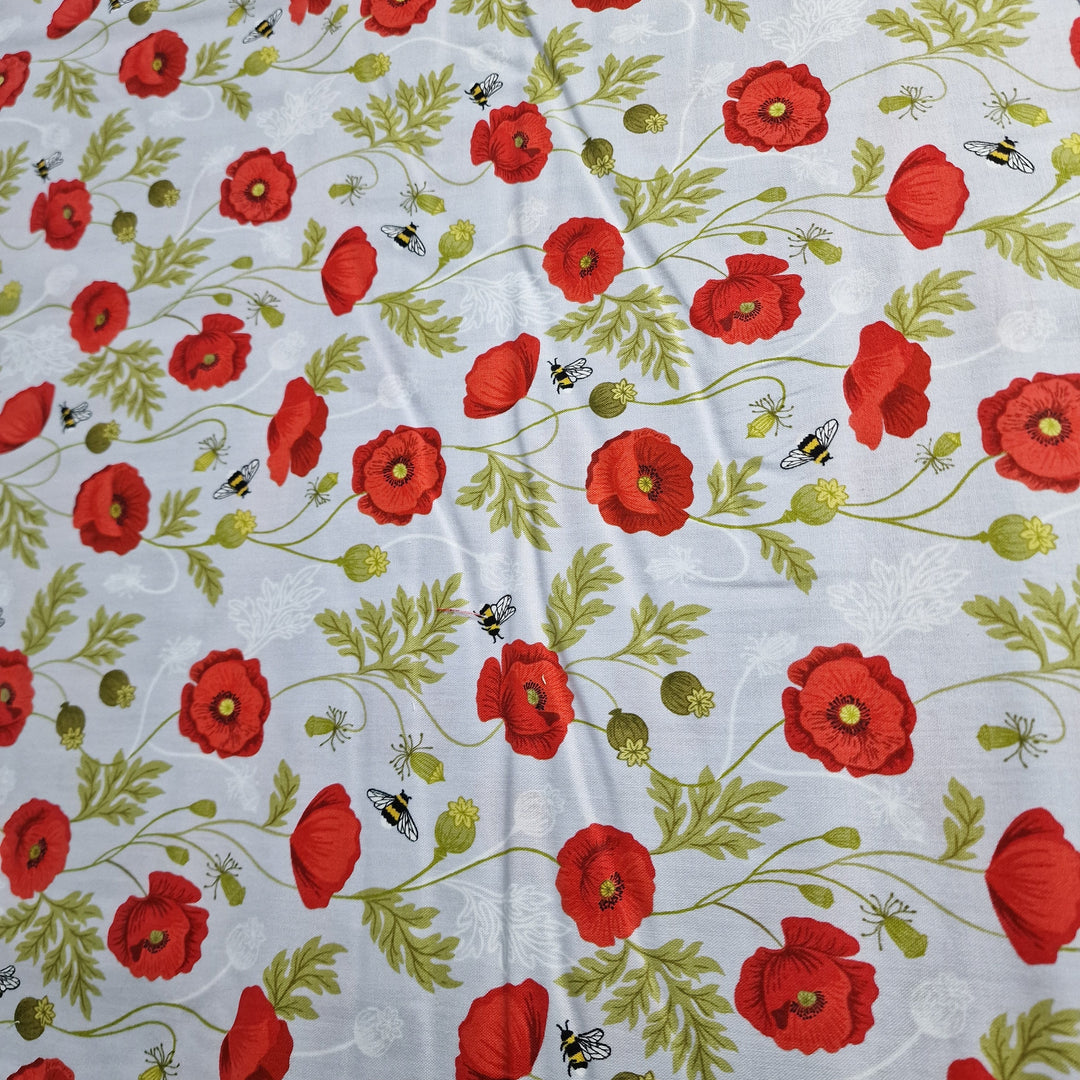Lewis and Irene Poppies Fabric - 15 colours – Fabric at Eau Brink Studio in Norfolk