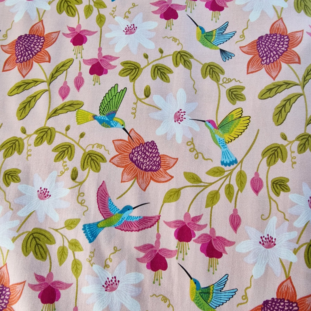 Hibiscus Hummingbird by Lewis and Irene – Fabric workshop at Eau Brink Studio in Norfolk