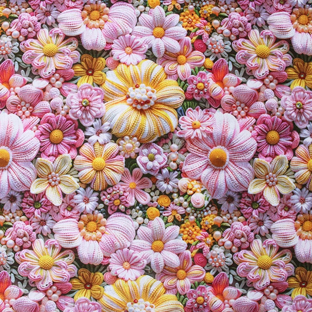 Little Johnny Floral 3D Cotton – Fabric at Eau Brink Studio in Norfolk