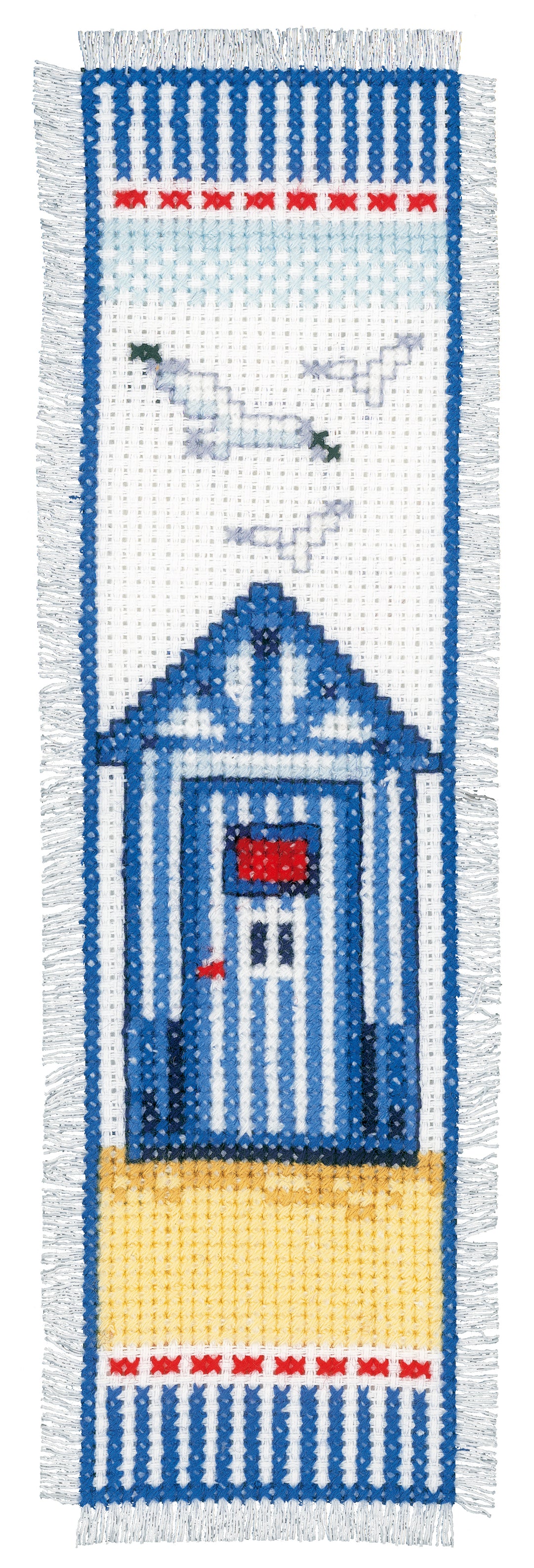 Counted Cross Stitch Kit: Bookmark: Beach Hut