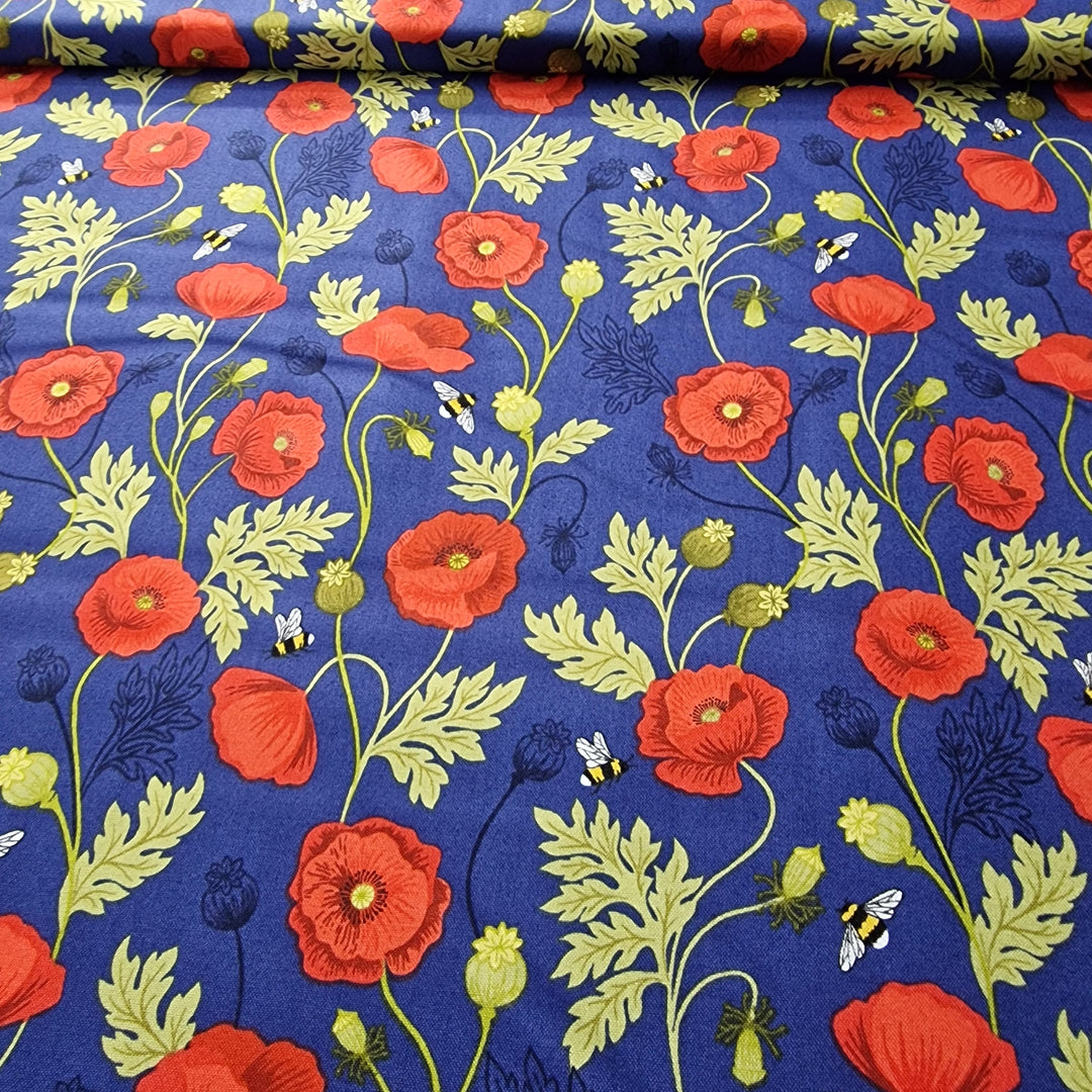 Lewis and Irene Poppies Fabric - 15 colours