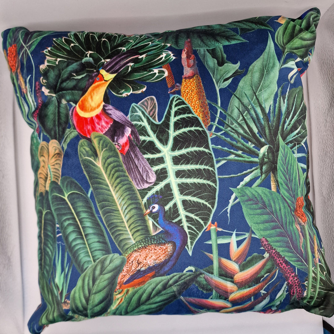 Luxurious Tropical Velvet Cushion