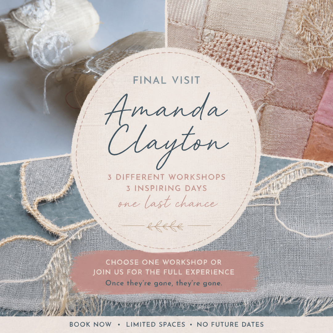 Amanda Clayton Textile Workshops UK – Full 3 Day Experience (Final Visit) | Creative Stitch & Mixed Media Course Norfolk