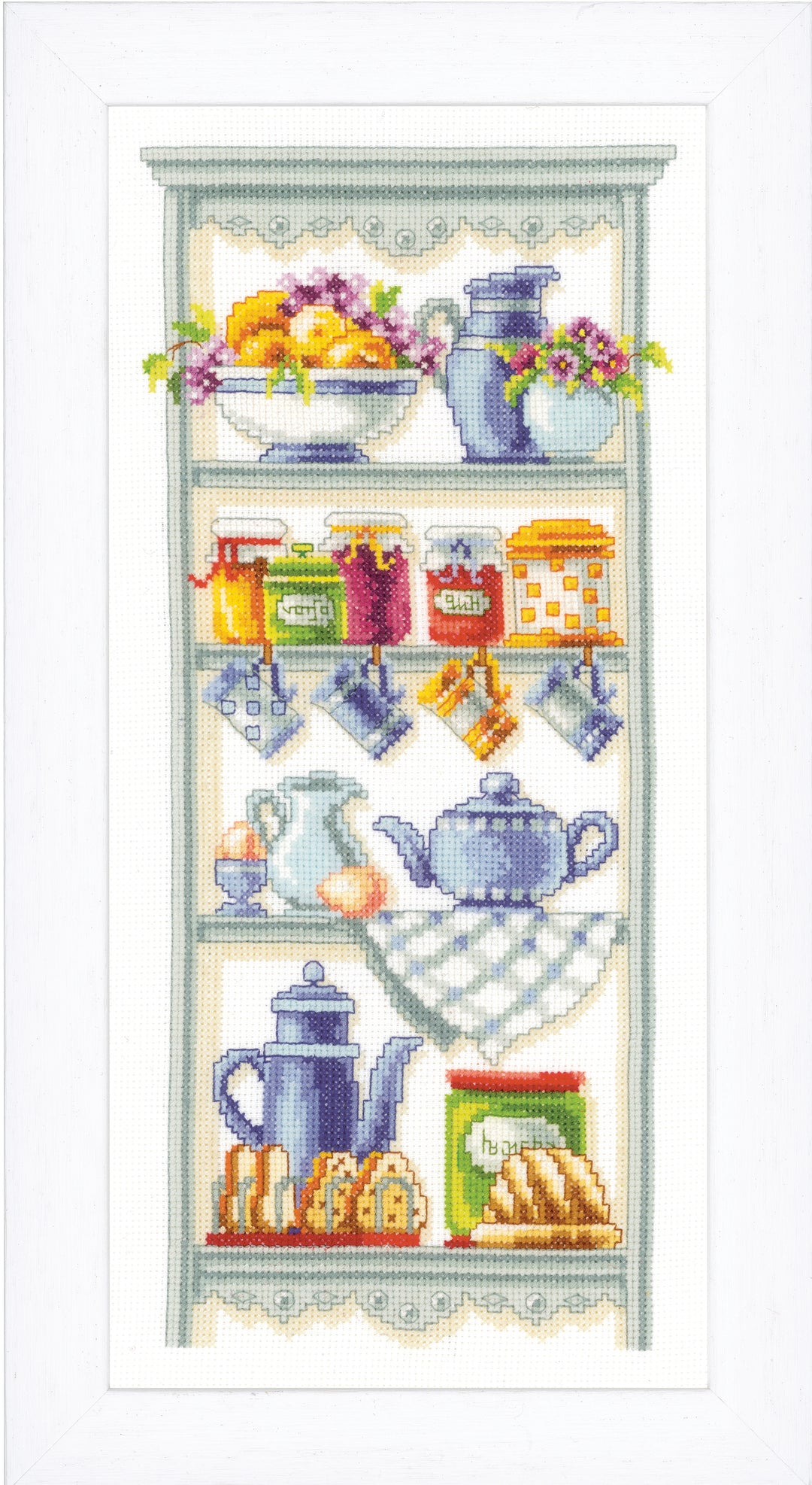 Counted Cross Stitch Kit: Kitchen Shelf